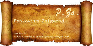 Pankovits Zsigmond névjegykártya